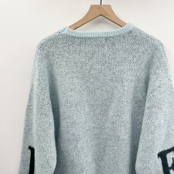 Aelfric Eden City of Love AW23 Crewneck Knit Sweater in Light Blue Size S NWT - Picture 5 of 15